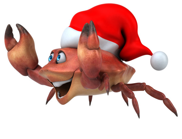 有趣的螃蟹- 3D插图图片下载