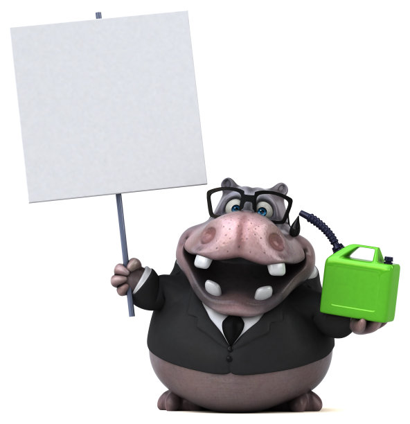 有趣的河马- 3D插图图片下载