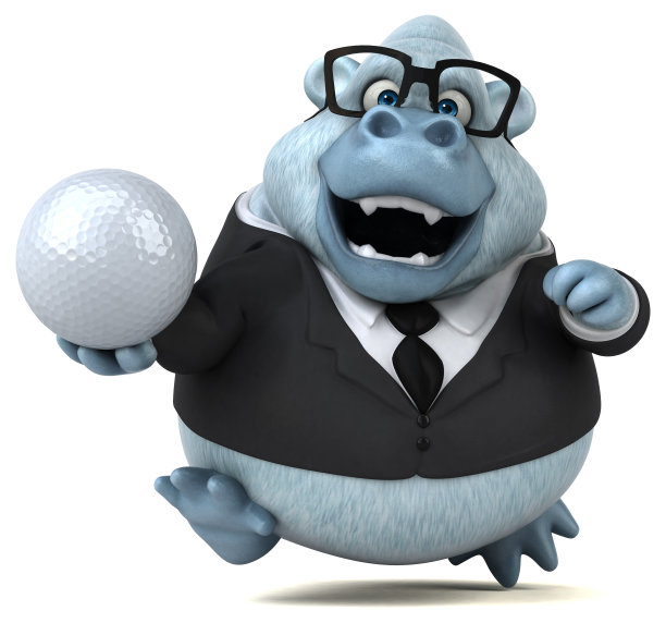 有趣的白色猴子- 3D插图图片下载