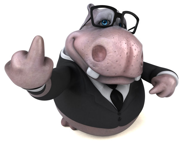 有趣的河马- 3D插图图片下载