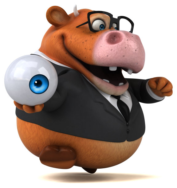 有趣的牛- 3D插图图片下载