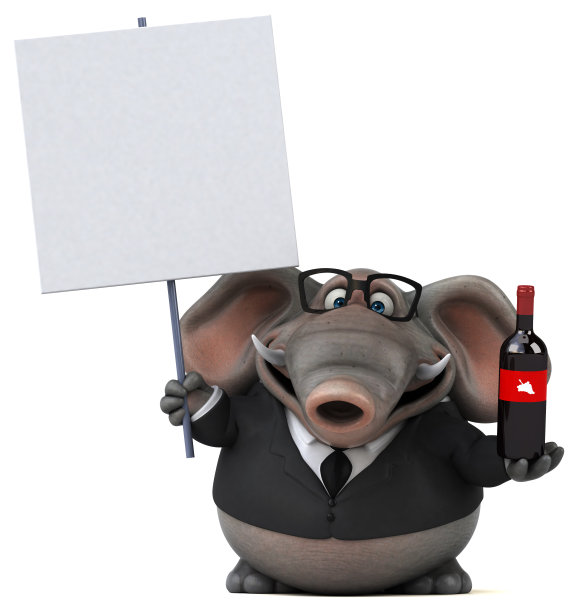 有趣的大象- 3D插图图片下载