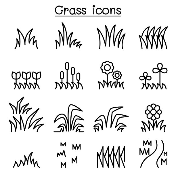 草图标设置在细线风格图片下载