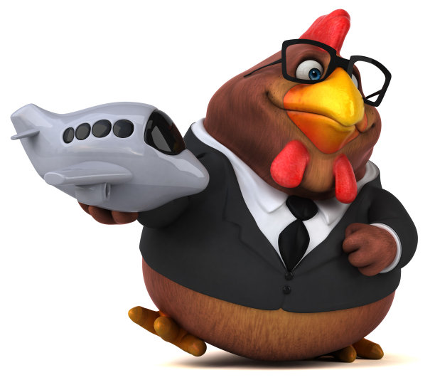 有趣的鸡- 3D插图图片下载