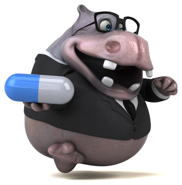 有趣的河马- 3D插图图片下载