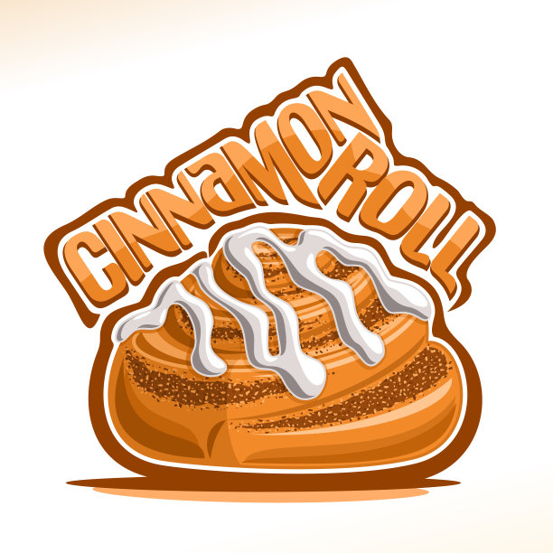 丹麦肉桂卷的矢量海报图片下载