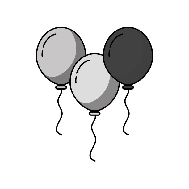 圣诞三放飞气球装饰图片下载