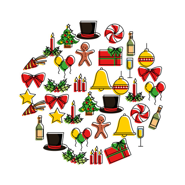 一套圣诞和新年元素图片下载