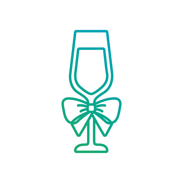 香槟酒杯与蝴蝶结装饰圣诞节图片下载