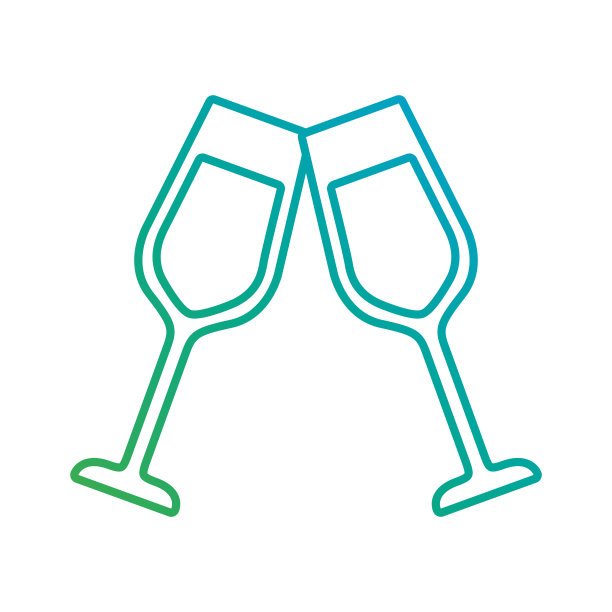 一对香槟酒杯干杯喝庆祝圣诞节图片下载