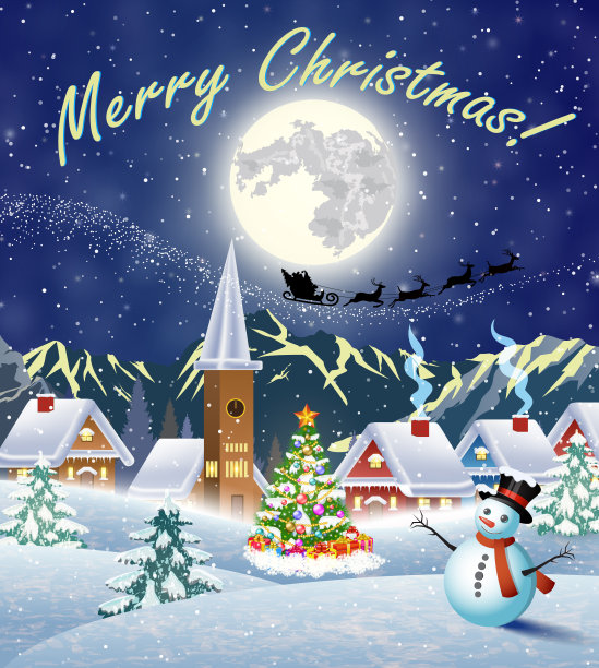 雪村庄景观图片下载