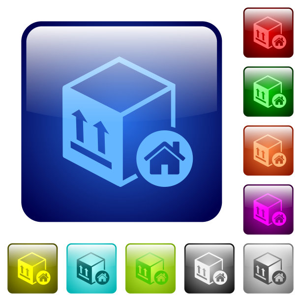 包装仓库颜色方形按钮图片下载