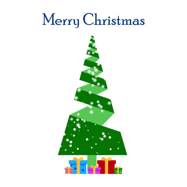 圣诞树下有五颜六色的礼物。矢量插图。图片下载