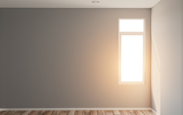 空的内部。3 d渲染。日落。图片下载