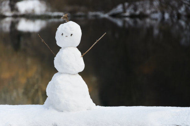 小雪人，冬季概念素材图片