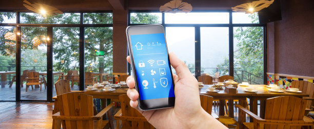 智能手机，智能家居，现代餐厅图片下载
