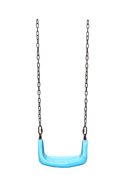 孩子们荡秋千，孤立在白色的背景上图片下载