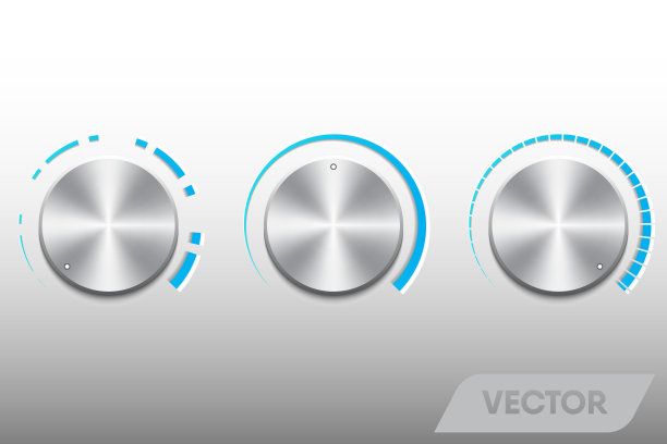 现实的音量按钮和比例控制。、矢量插图图片下载
