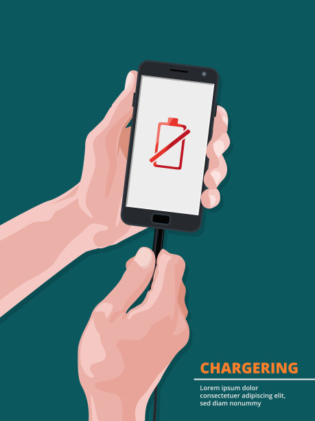 一名男子手持手机，屏幕上显示电量不足的图片图片下载