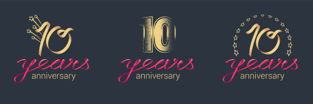 10年周年矢量图标集图片下载