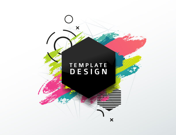 设计抽象的菱形旗帜与几何背景和纹理的斑点和图案。模板演示，小册子，传单多边形钻石框架和粒子的背景。素材图片