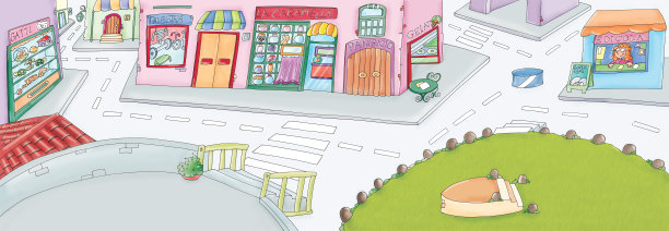 儿童贴纸有城市系列风景图片下载