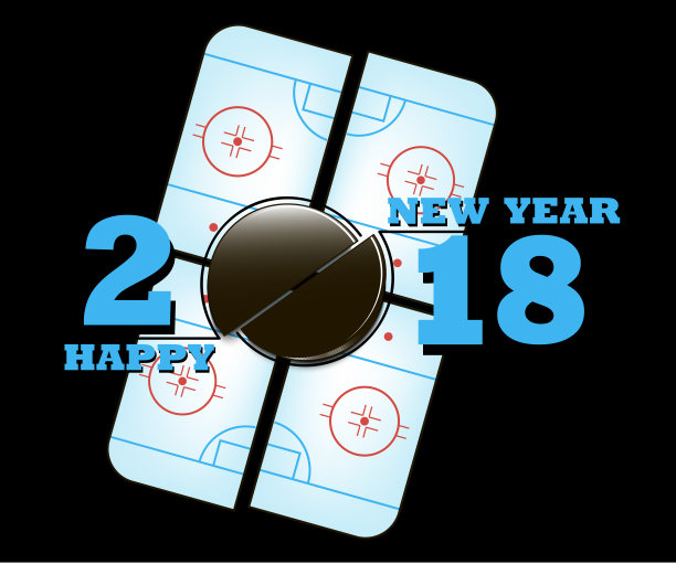 2018年新年快乐，冰球运动快乐图片下载
