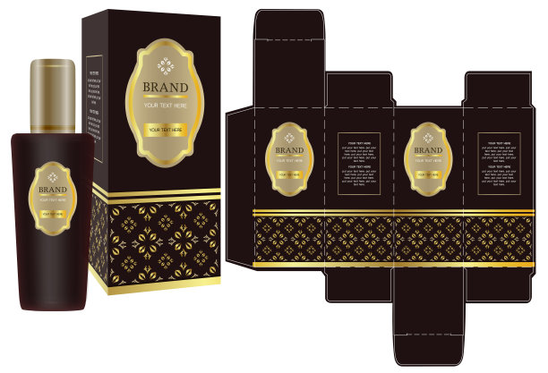 包装容器标签与豪华盒设计模板和模型盒。图片下载