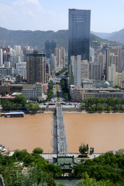 中国甘肃兰州中山桥素材图片