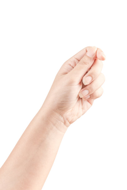 靠近的手和手臂在白色的背景。图片下载