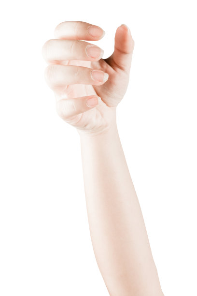 靠近的手和手臂在白色的背景。图片下载