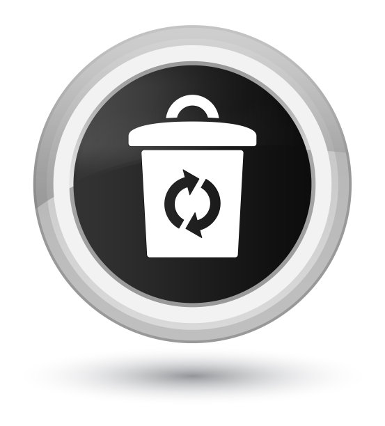 垃圾图标主黑色圆形按钮图片下载