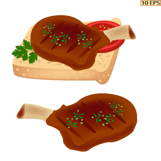 夹着肉的三明治要把骨头剁碎。汉堡。炸肉排和面包。面包和牛排。夹青菜、番茄、肉排的三明治。图片下载