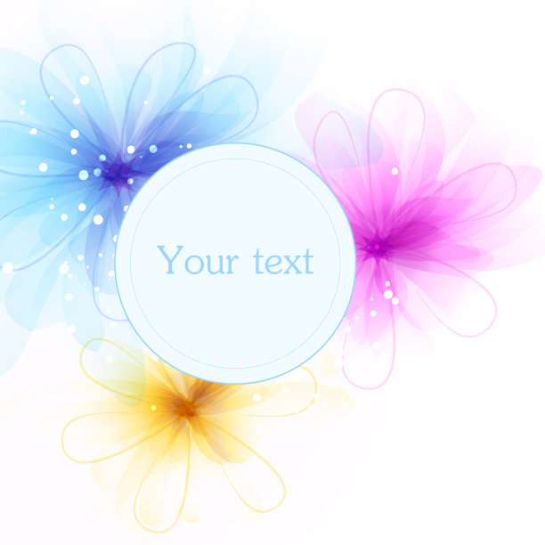 带花的矢量背景图片下载