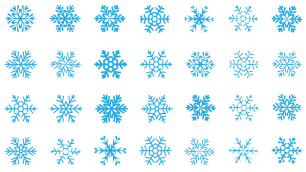 大套各种雕刻，花边或简单的雪花图片下载