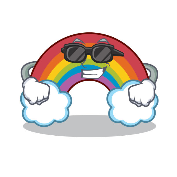 超级酷的七彩彩虹人物卡通图片下载