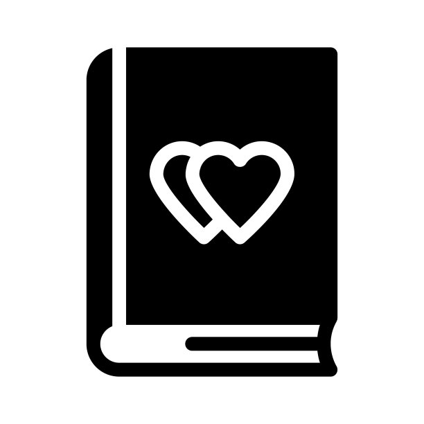 爱书字形矢量图标图片下载