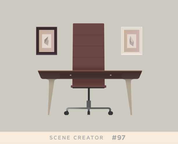 矢量家具的场景创建图片下载
