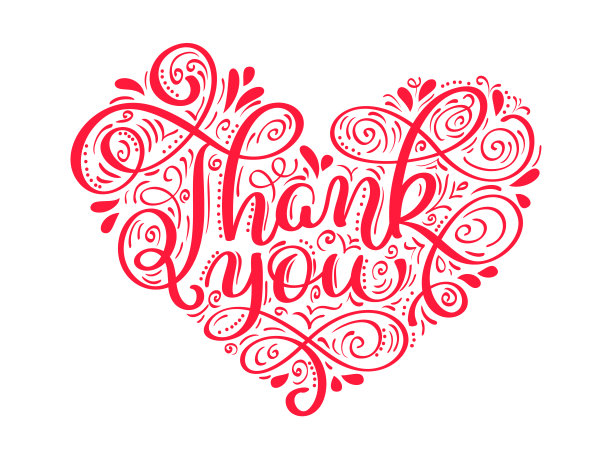 感谢您用心的形状手写的书法字母。手工制作的矢量插图。有趣的毛笔墨水排版照片叠加，t恤打印，传单，海报设计图片下载