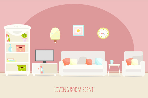 客厅内部有家具。图片下载