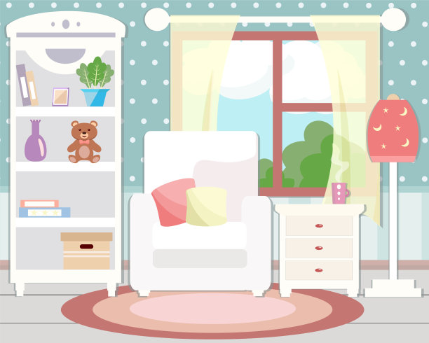 客厅内部有家具。图片下载