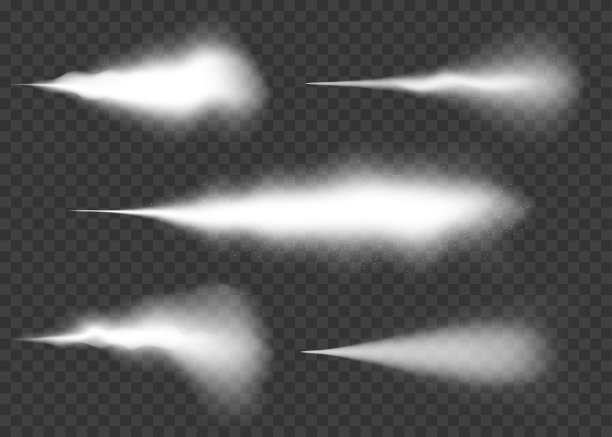 水雾、烟雾效果设置。白色喷雾效果与灰尘透明背景图片下载