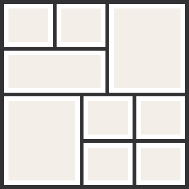 照片拼贴帧。复古相册，应用模板图片下载