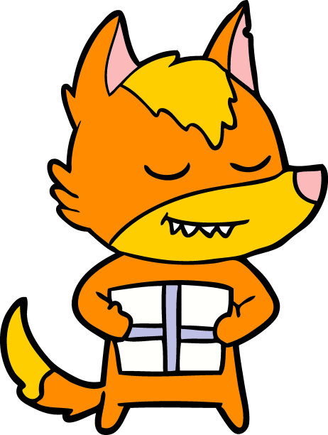 卡通狐狸与礼物图片下载