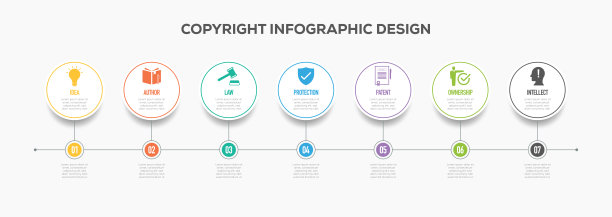 版权信息图时间轴设计与图标图片下载