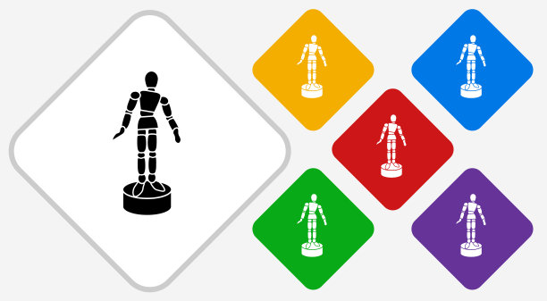 Stick Figure Model彩色钻石矢量图标图片下载