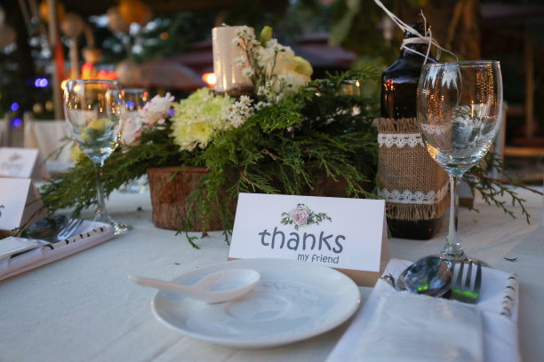 豪华的静物安排感恩节与信息。谢谢我的朋友素材图片