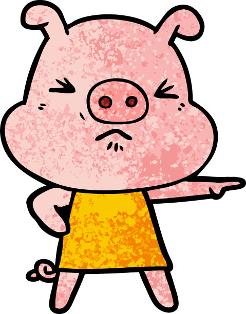 卡通愤怒的猪图片下载