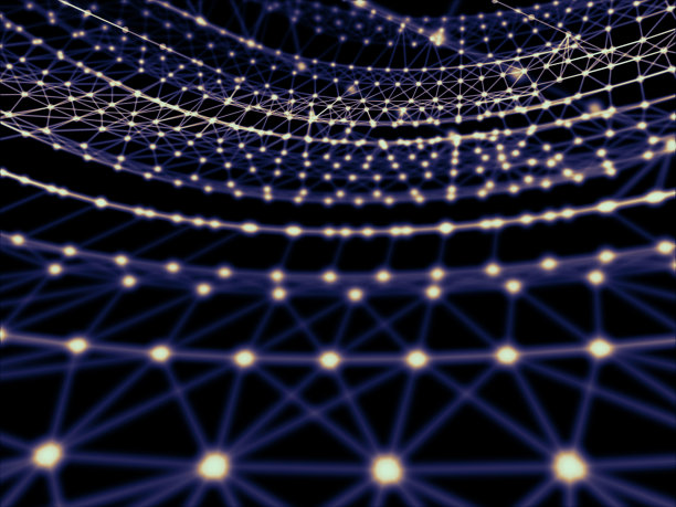 未来虚拟技术背景，光纤虚拟光缆，光纤连接，电信概念，数字生成图像。图片下载