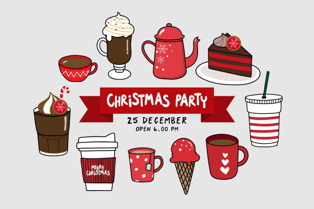 圣诞晚会邀请卡图片下载